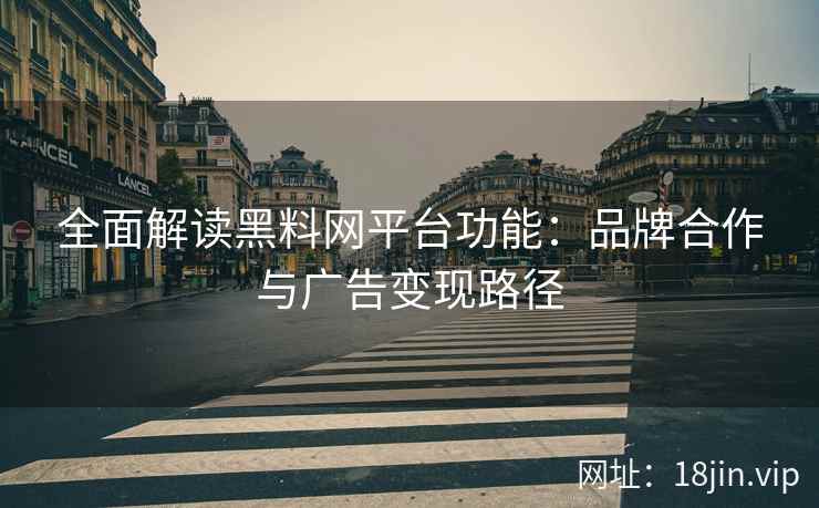 全面解读黑料网平台功能：品牌合作与广告变现路径