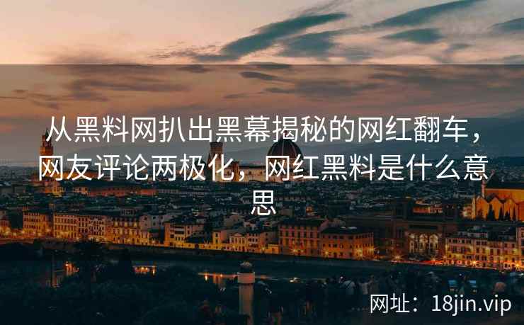 从黑料网扒出黑幕揭秘的网红翻车，网友评论两极化，网红黑料是什么意思