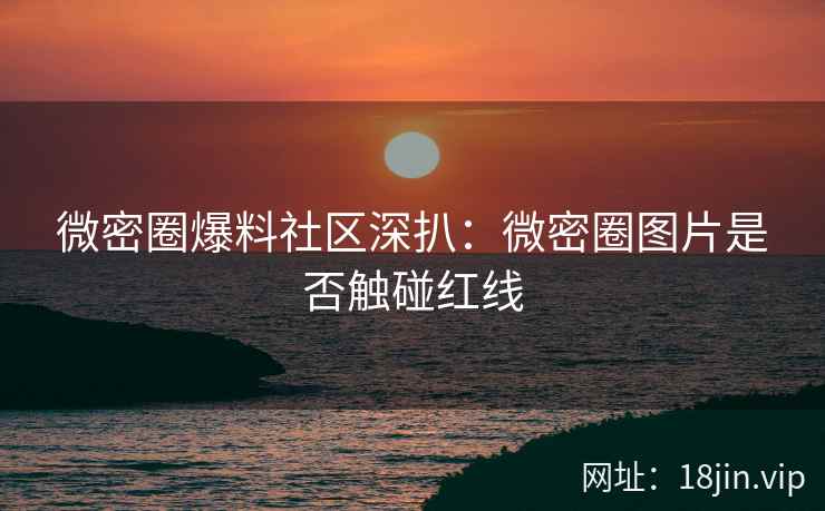 微密圈爆料社区深扒：微密圈图片是否触碰红线