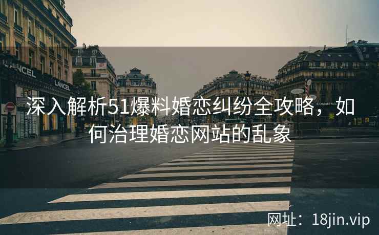 深入解析51爆料婚恋纠纷全攻略，如何治理婚恋网站的乱象