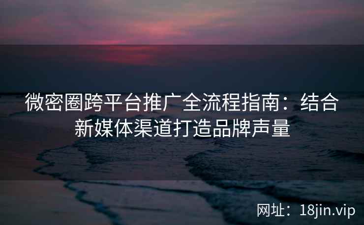微密圈跨平台推广全流程指南：结合新媒体渠道打造品牌声量